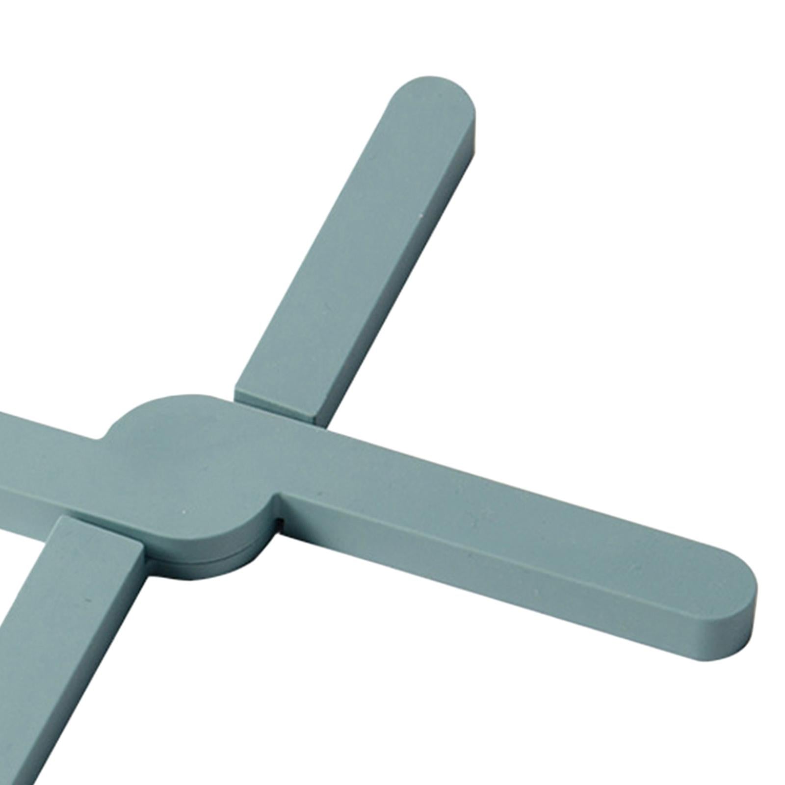 Foldable Silicone Pad Pot Holder Collapsible Cross Table Mat Gray Green