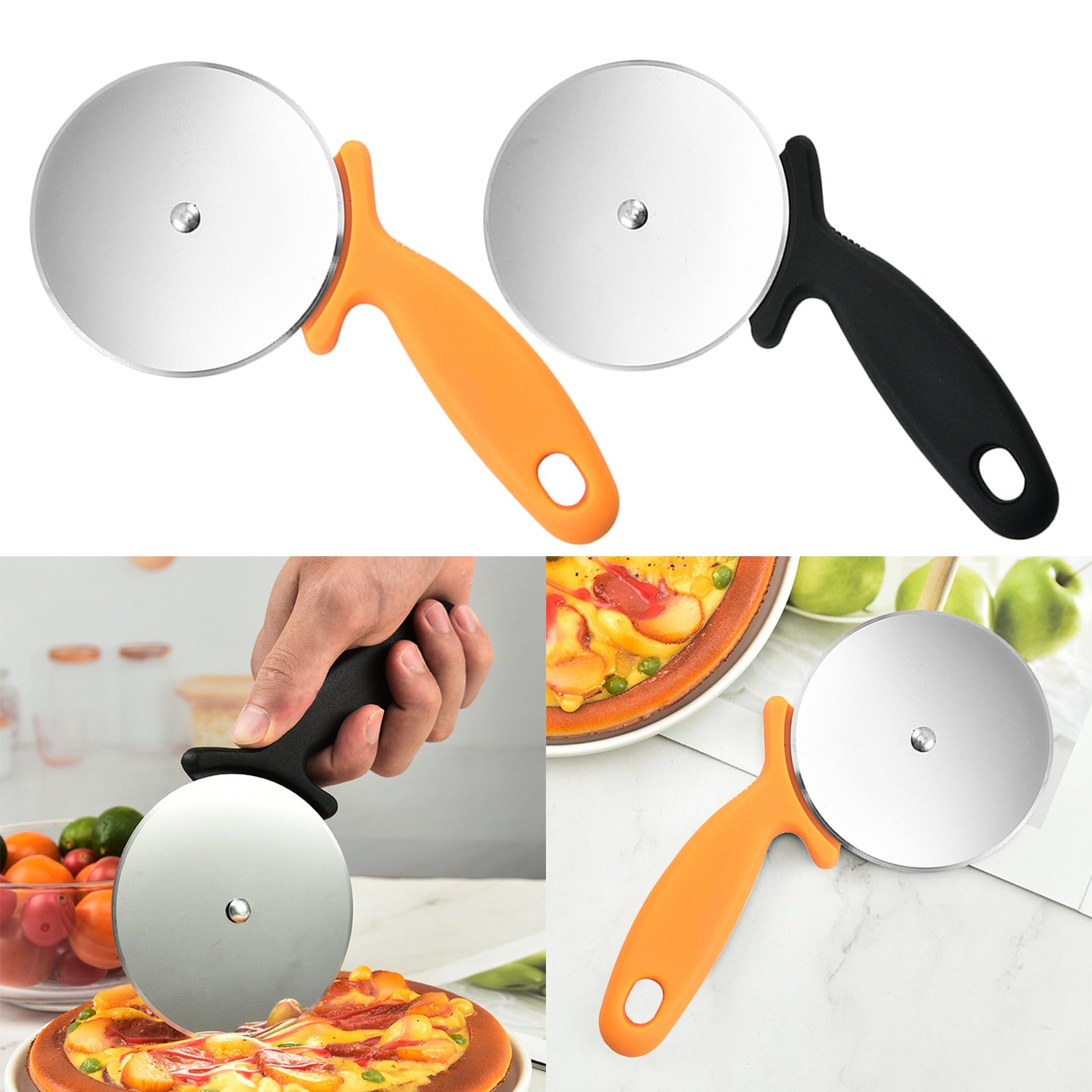 Stainless Steel Cake Pizza Cutter Household Pizza Knife Cake Tools Black
