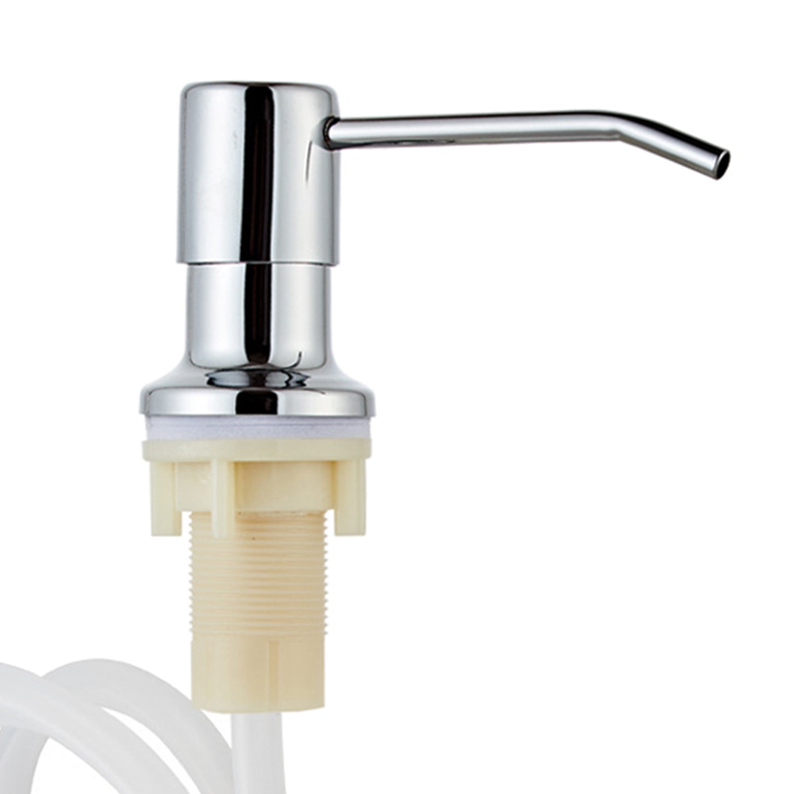 Stainless Steel Sink Soap Dispenser Pump Head W/ Extension Silicone Tube Chrome