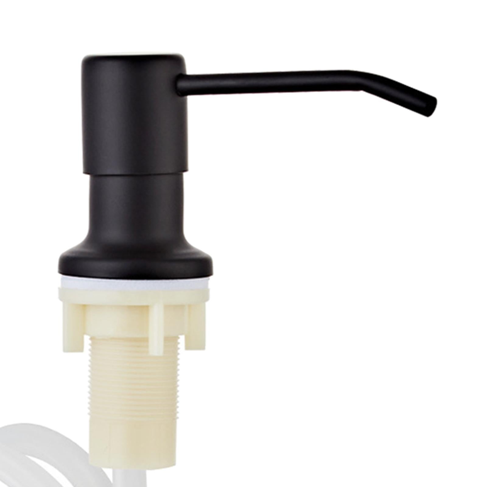 Stainless Steel Sink Soap Dispenser Pump Head W/ Extension Silicone Tube Black