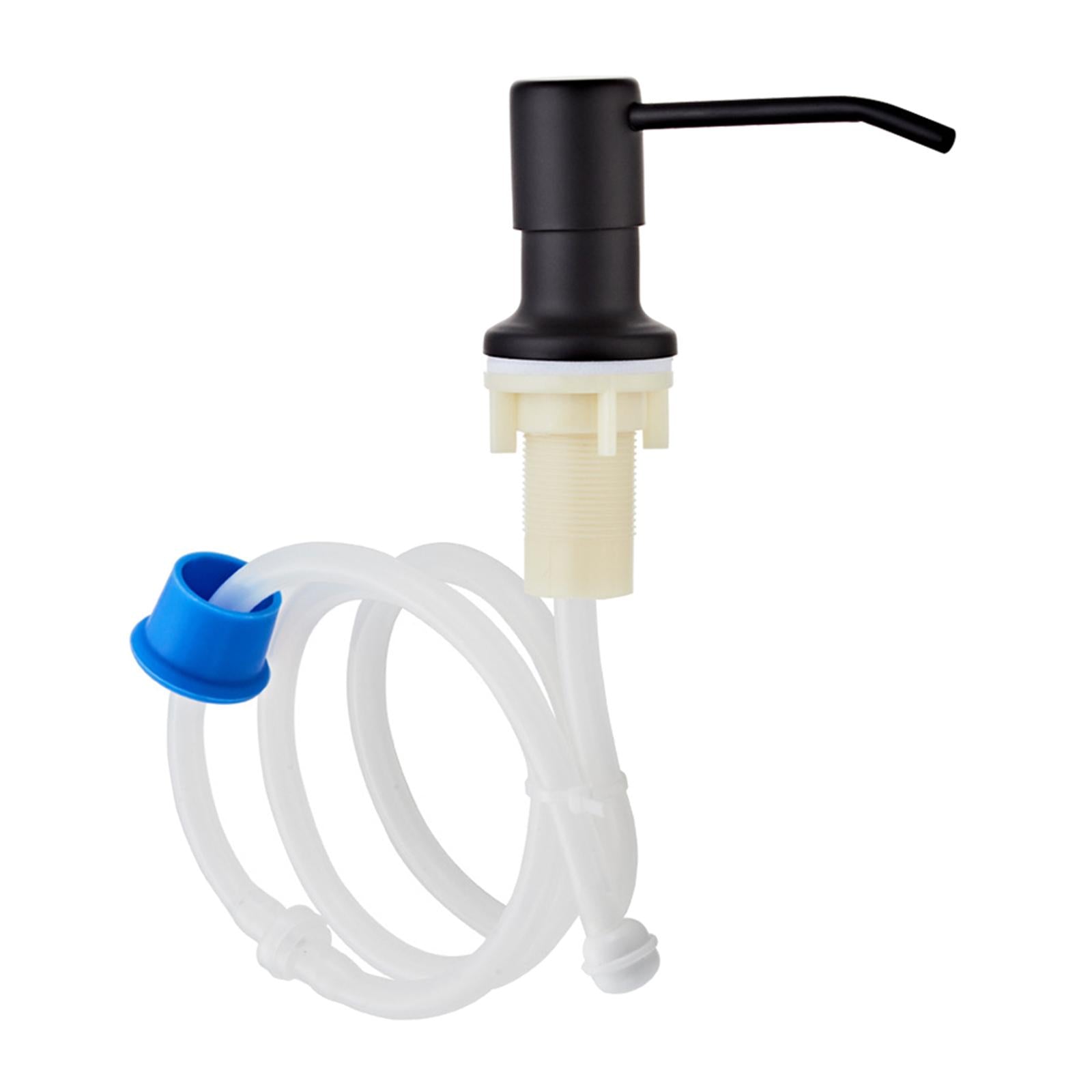 Stainless Steel Sink Soap Dispenser Pump Head W/ Extension Silicone Tube Black