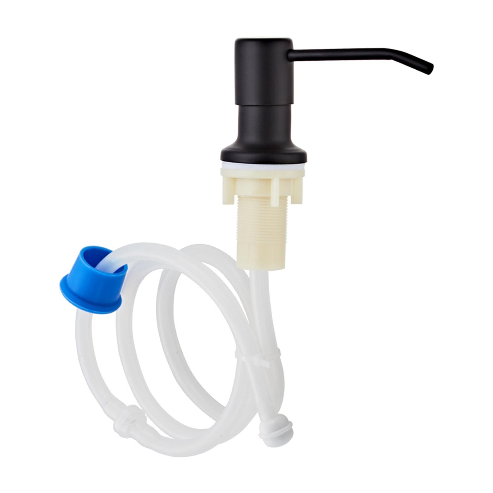 Stainless Steel Sink Soap Dispenser Pump Head W/ Extension Silicone Tube Black