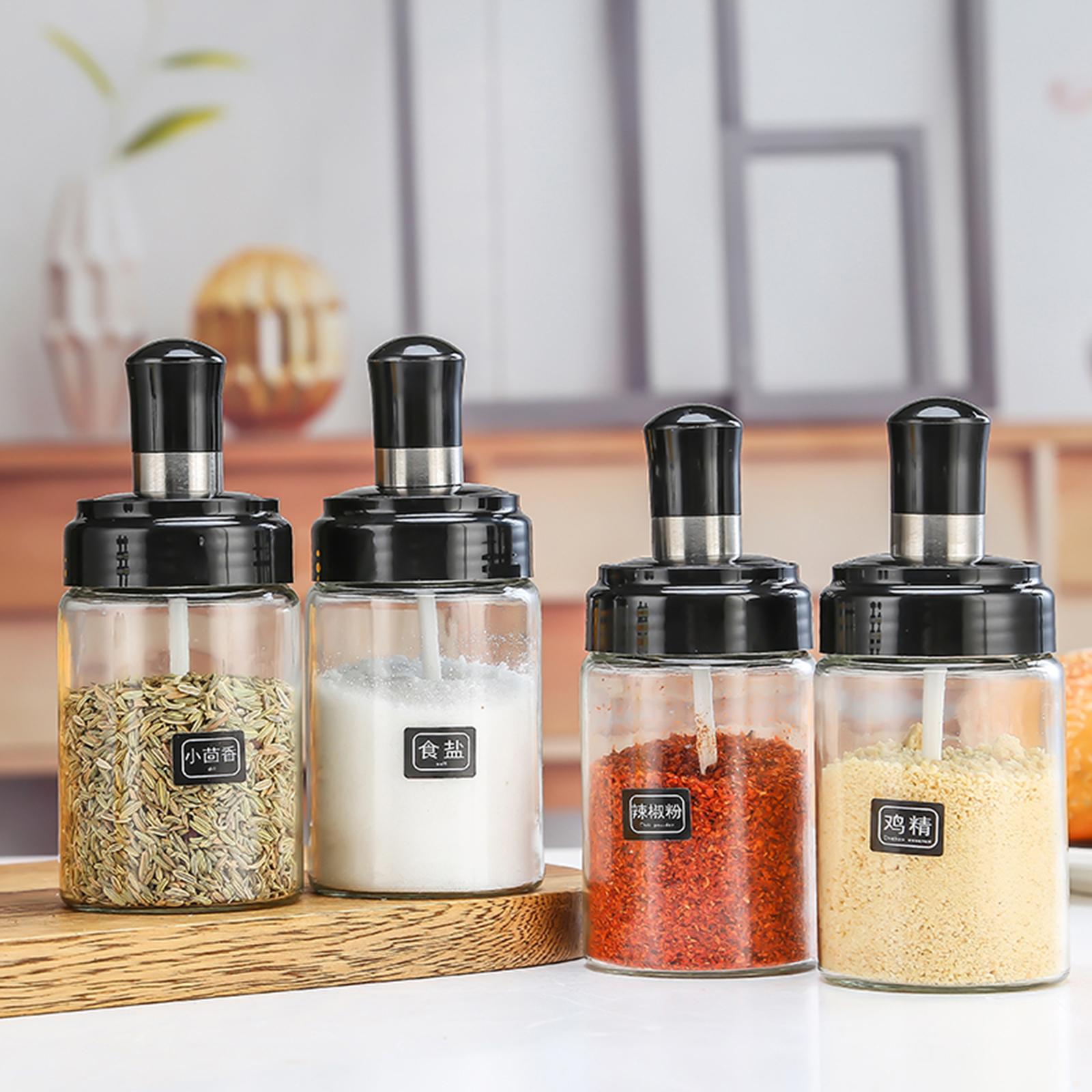 Seasoning Spice Jar Storage Container Rack Kitchen Tools Accessories With Honey Stick