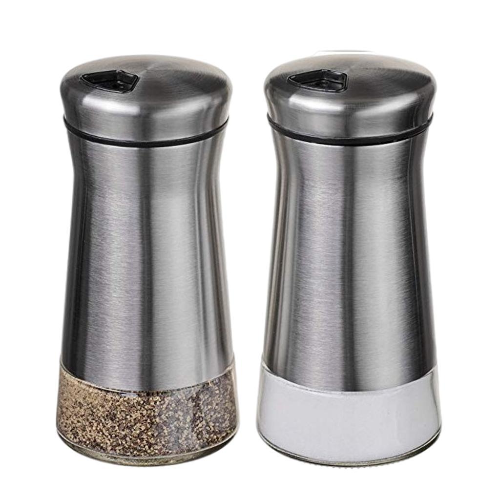 2pcs Salt and Pepper Shaker Dining Dressing Spice Dispenser Seasoning Can