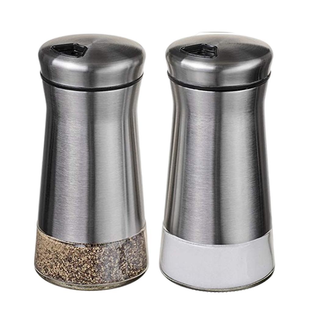 2pcs Salt and Pepper Shaker Dining Dressing Spice Dispenser Seasoning Can
