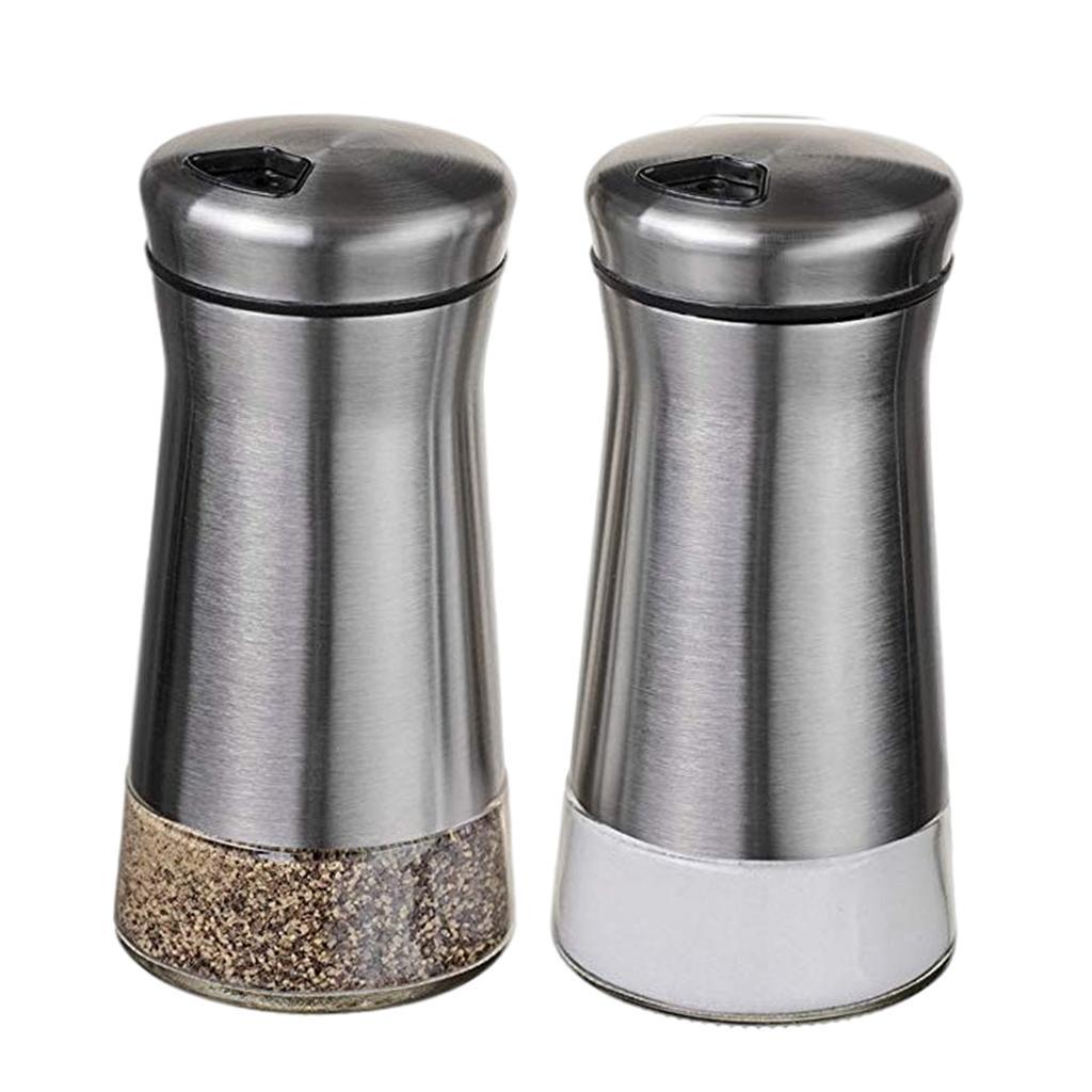 2pcs Salt and Pepper Shaker Dining Dressing Spice Dispenser Seasoning Can