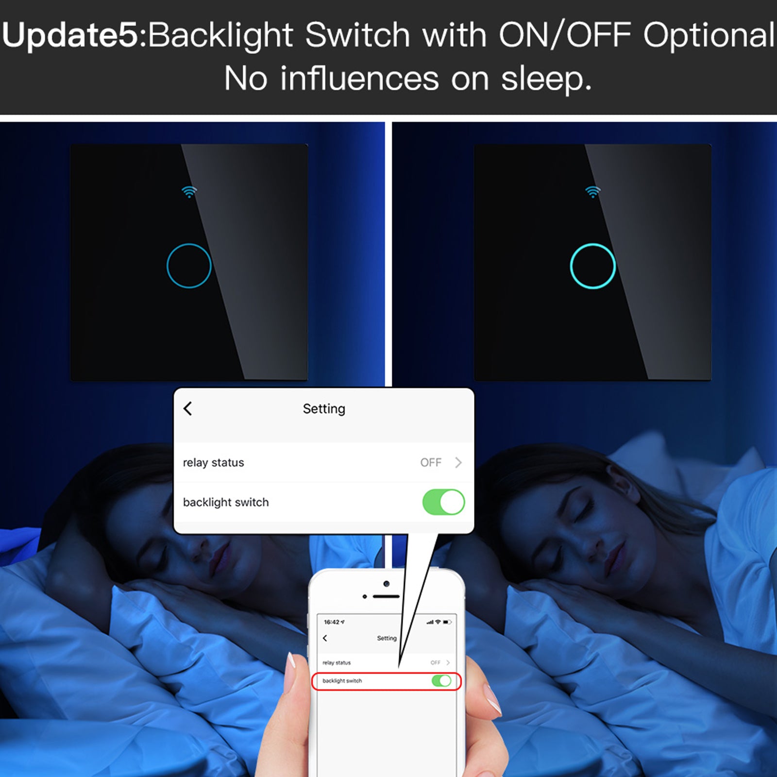 Smart Light Switch Remote Conrol Timing Setting Family Sharing Controler 1 Way Black
