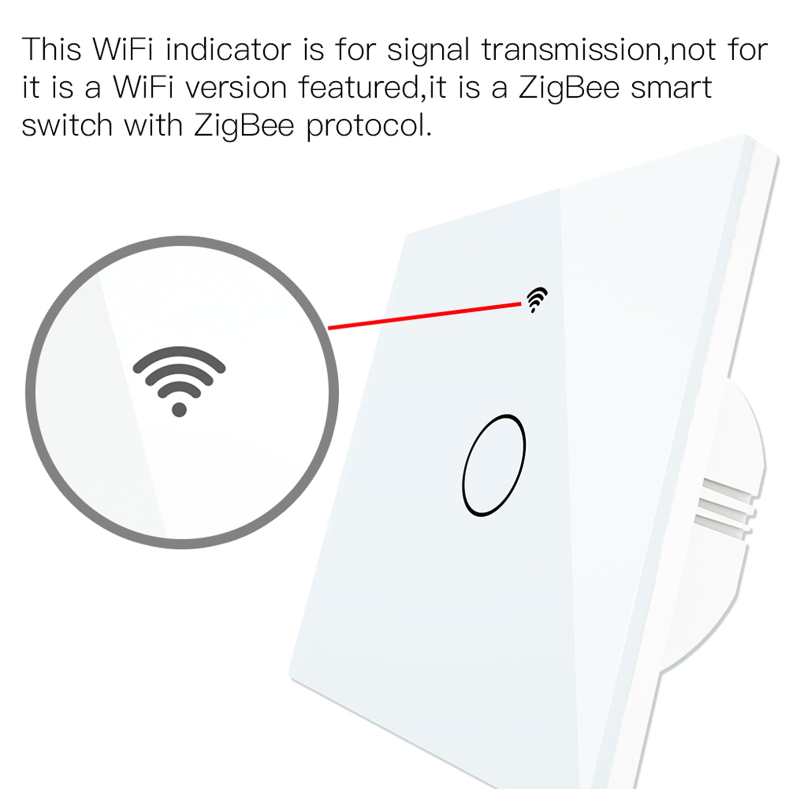 Smart Light Switch Remote Conrol Timing Setting Family Sharing Controler 1 Way White