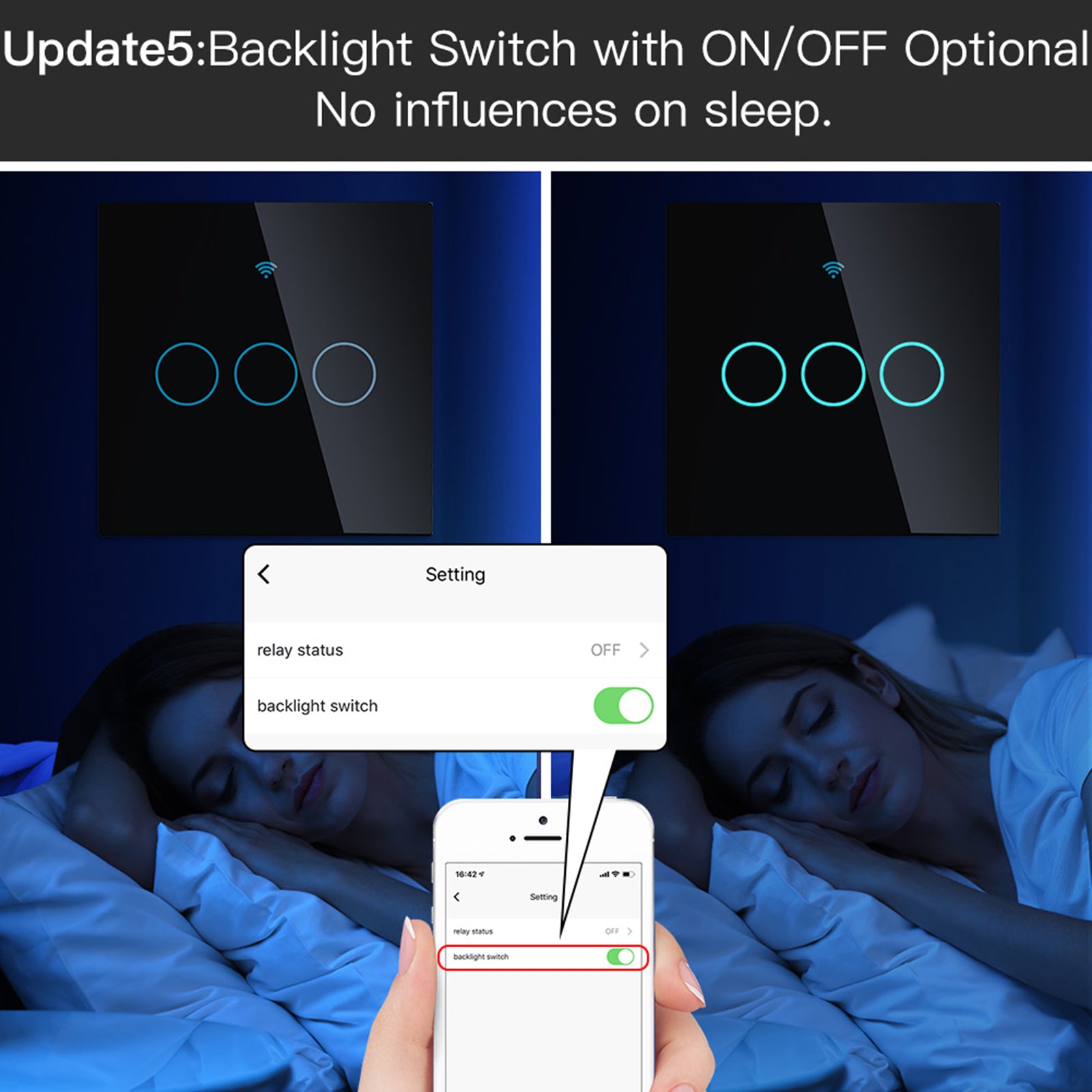 Smart Light Switch Remote Conrol Timing Setting Family Sharing Controler 3 Way Black