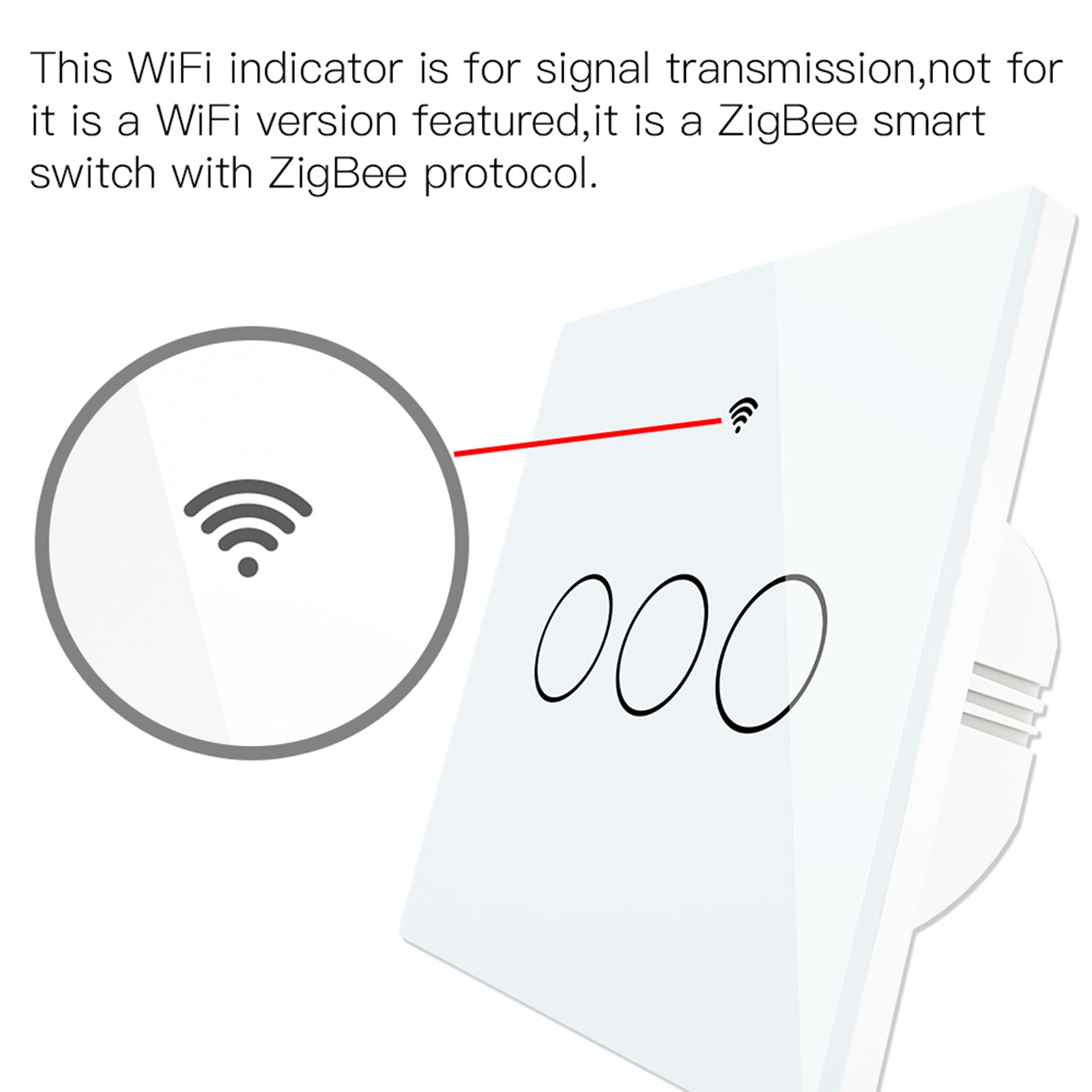 Smart Light Switch Remote Conrol Timing Setting Family Sharing Controler 3 Way White