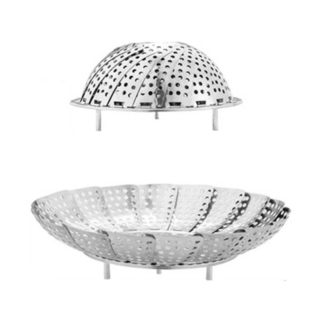 Stainless Steel Folding Steamer Plate Steam Pot Fruit Vegetable Non-Slip Large