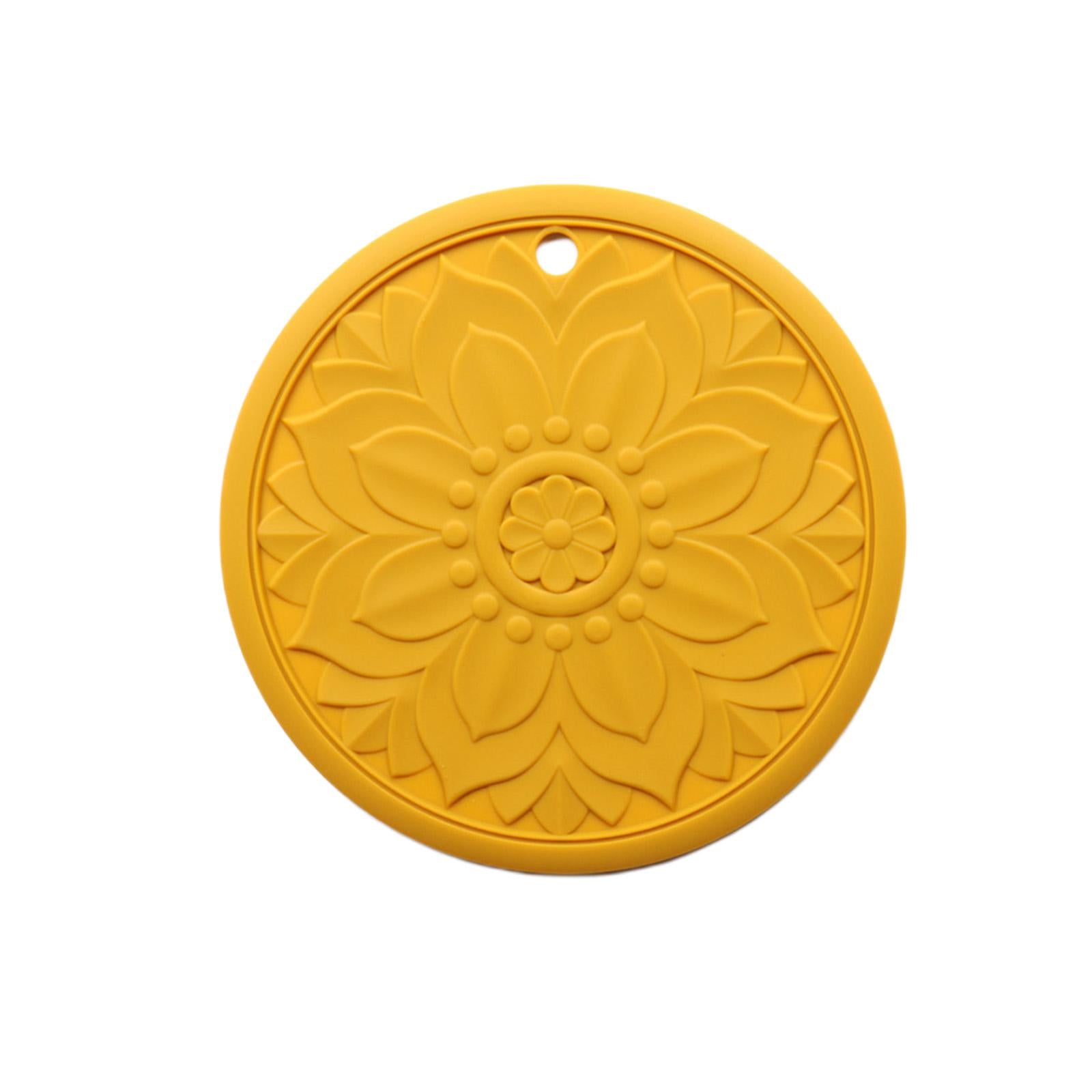 3/Set Heat-insulated Silicone Hot Pads Countertop Bowl Mat Trivet Yellow