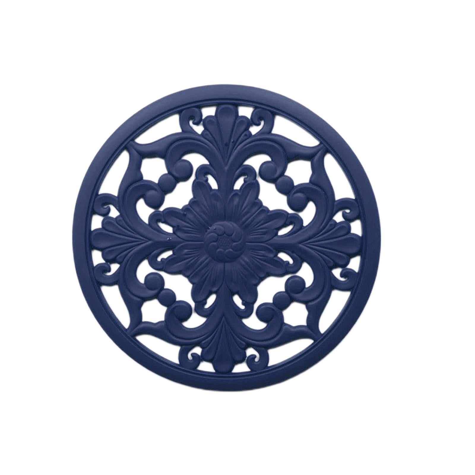 3/Set Heat-insulated Silicone Hot Pads Countertop Bowl Mat Trivet Blue