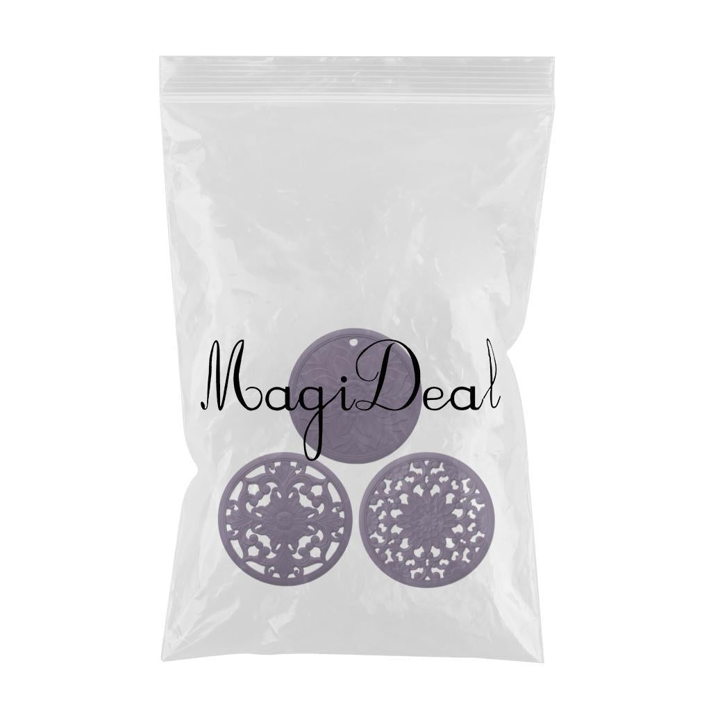 3/Set Heat-insulated Silicone Hot Pads Countertop Bowl Mat Trivet Purple