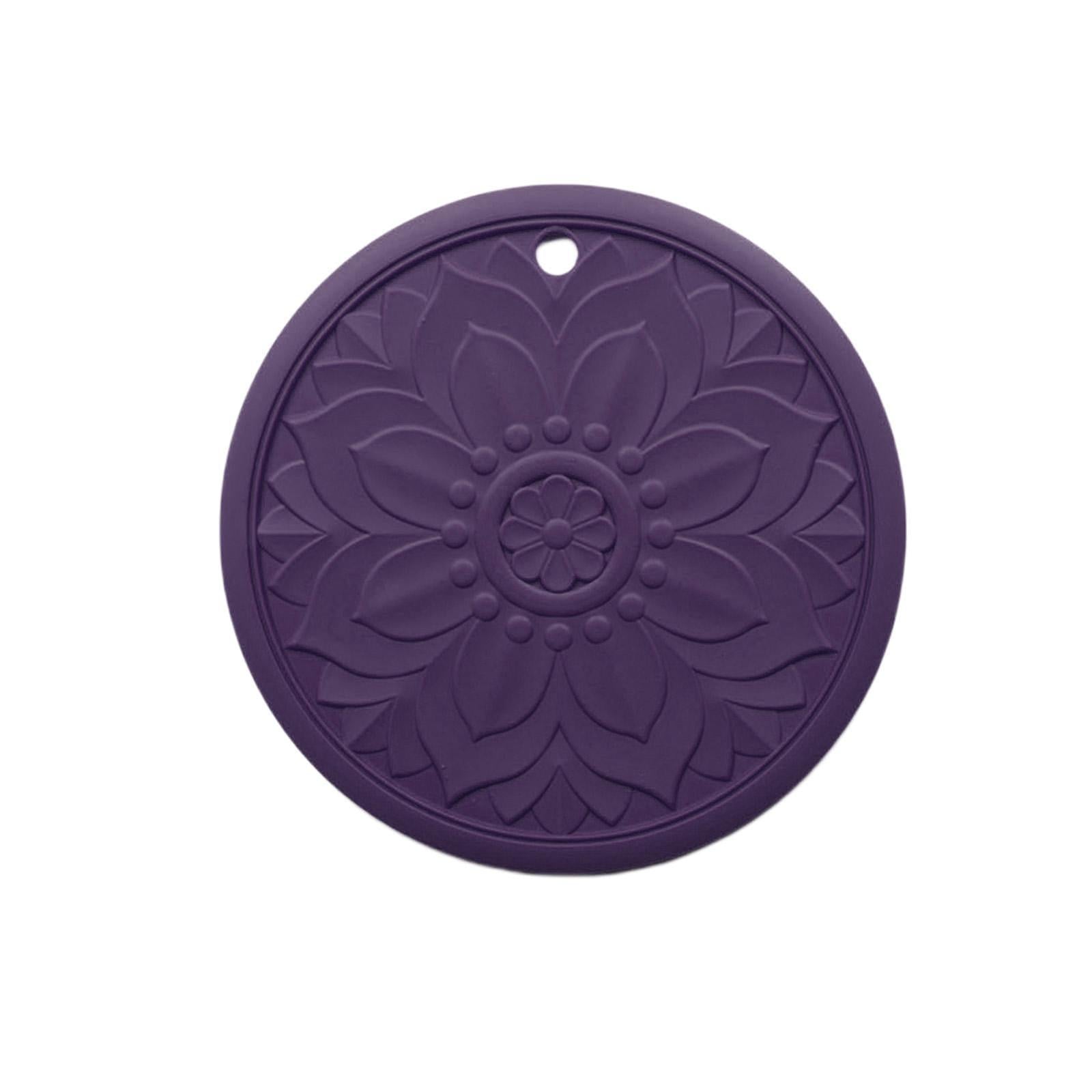 3/Set Heat-insulated Silicone Hot Pads Countertop Bowl Mat Trivet Purple