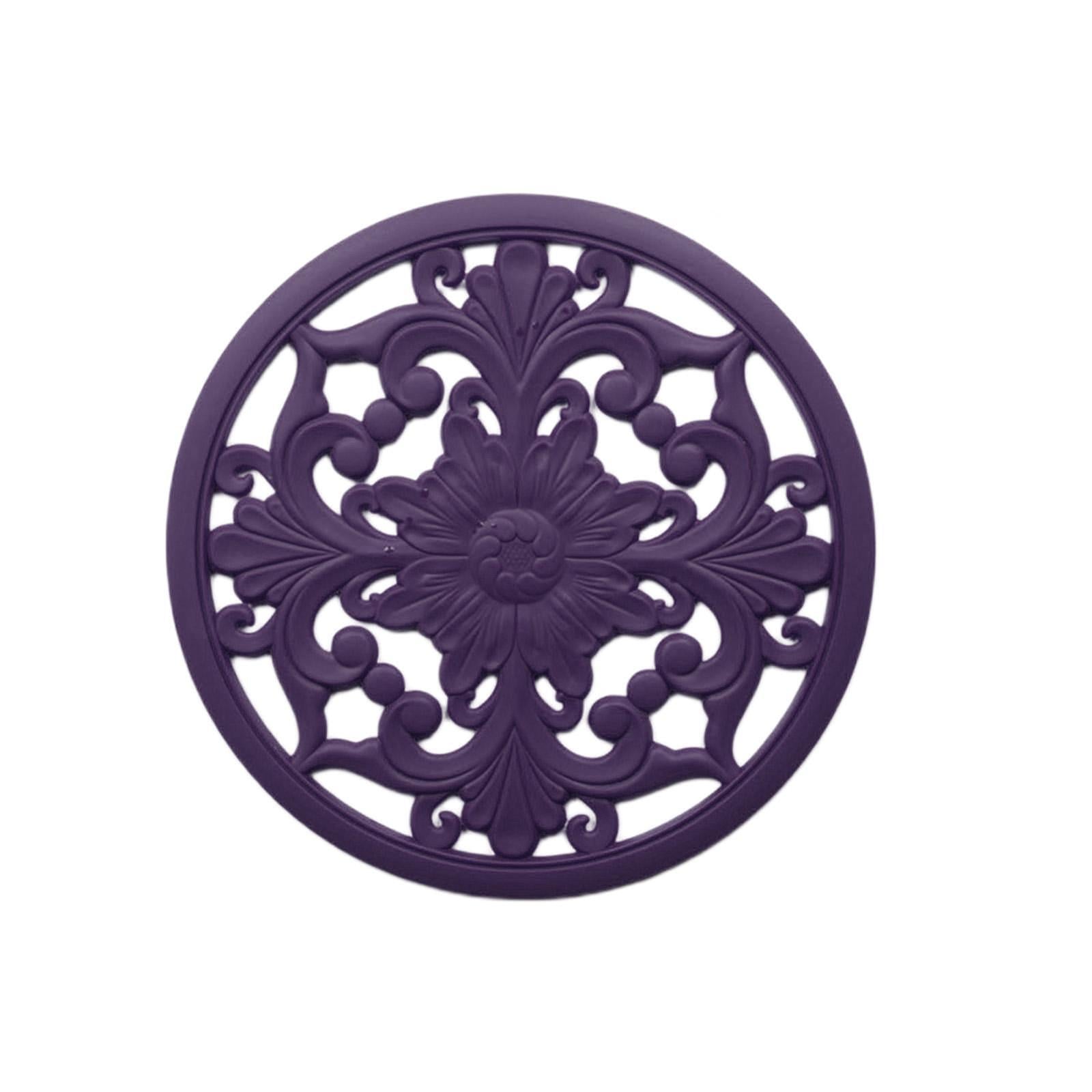 3/Set Heat-insulated Silicone Hot Pads Countertop Bowl Mat Trivet Purple