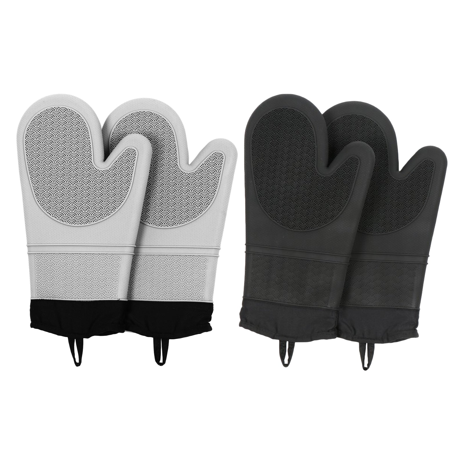 2PCS Premium Oven Mitts Pot Holders Tool Pads for Grilling Cooking BBQ Black