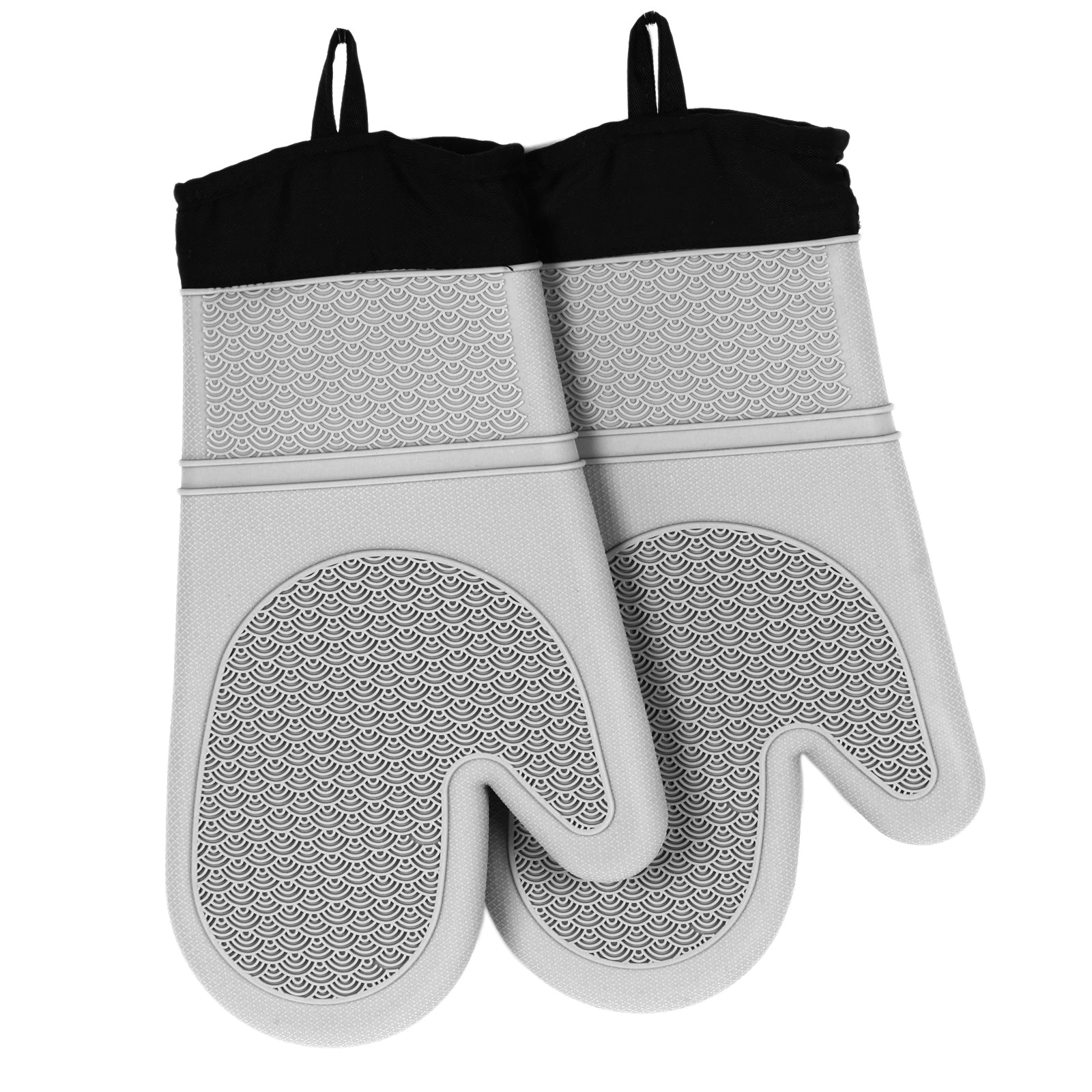 2PCS Premium Oven Mitts Pot Holders Tool Pads for Grilling Cooking BBQ Gray