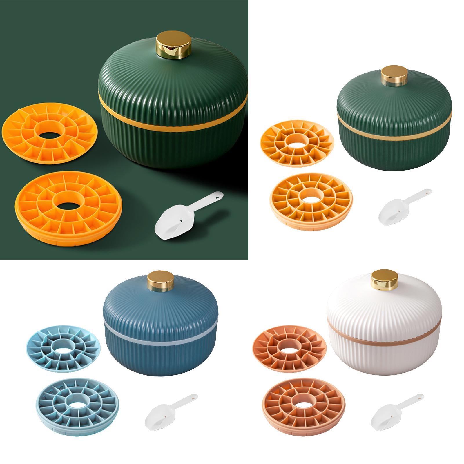 Silicone Double layer Ice Mold Tray with Lid for Beverages Ice Tea  Green