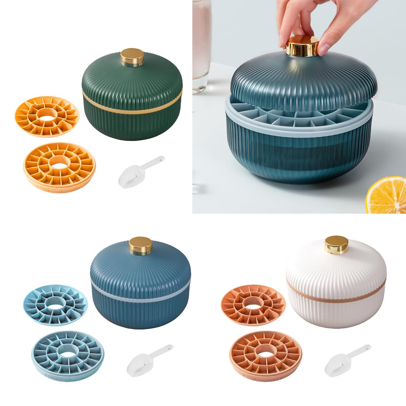 Silicone Double layer Ice Mold Tray with Lid for Beverages Ice Tea  Green