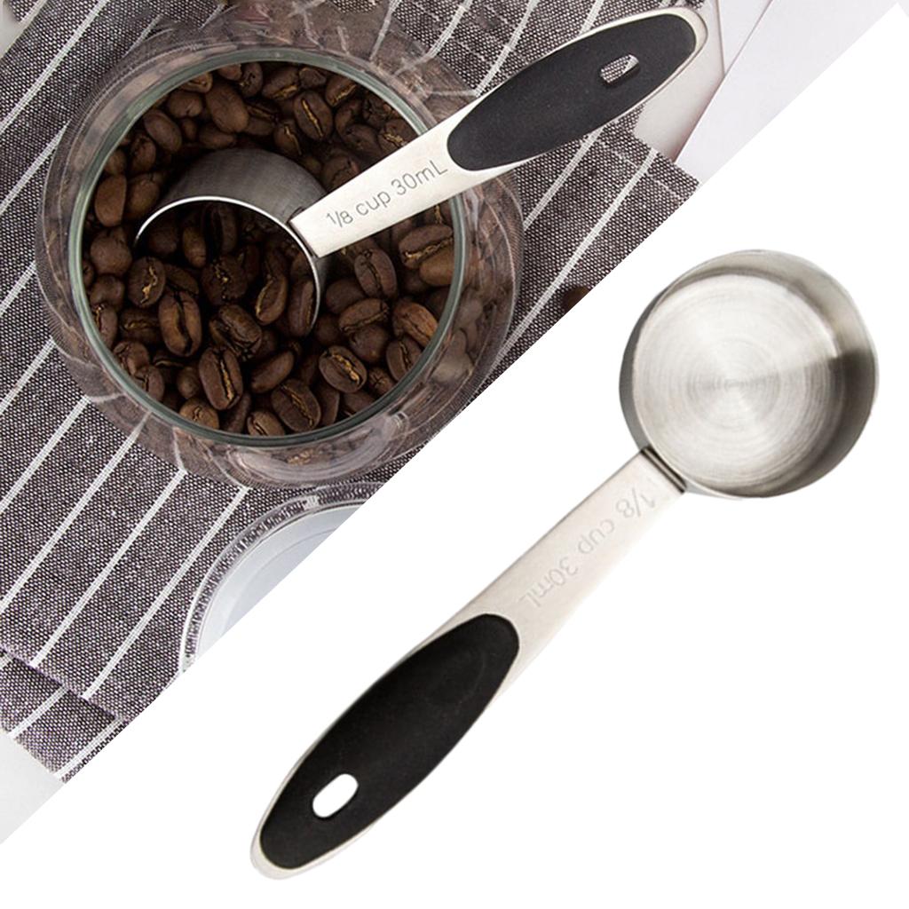 Coffee Scoop Stainless Steel Coffee Spoons Tablespoon  Silicone Handle