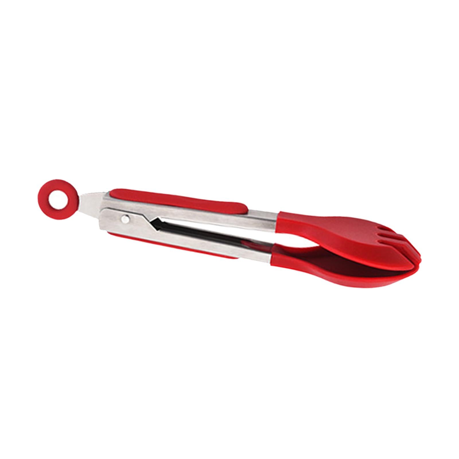 Kitchen Tongs Pack of 3 Salad BBQ Grilling for Buffets Kitchen Cookware Red