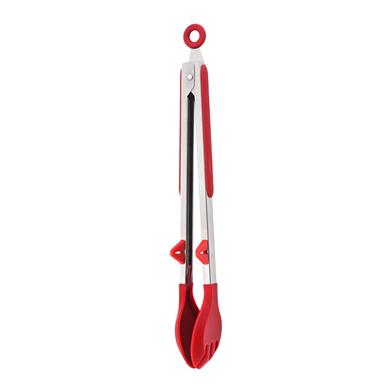 Kitchen Tongs Pack of 3 Salad BBQ Grilling for Buffets Kitchen Cookware Red