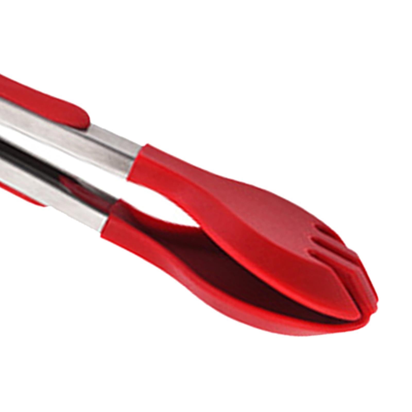 Kitchen Tongs Pack of 3 Salad BBQ Grilling for Buffets Kitchen Cookware Red