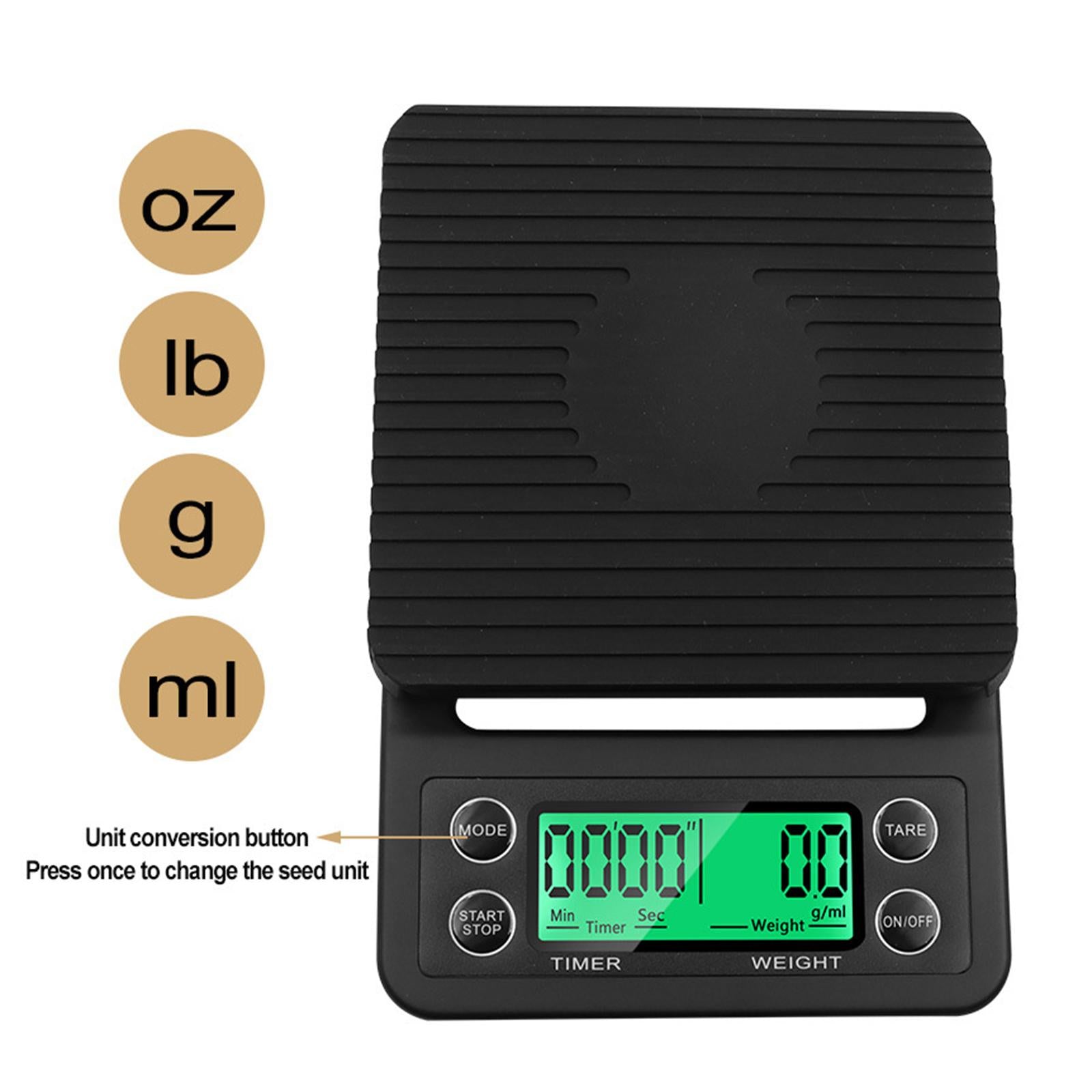 Portable Kitchen Scale Household High Precision Mini Scale Black 5KG