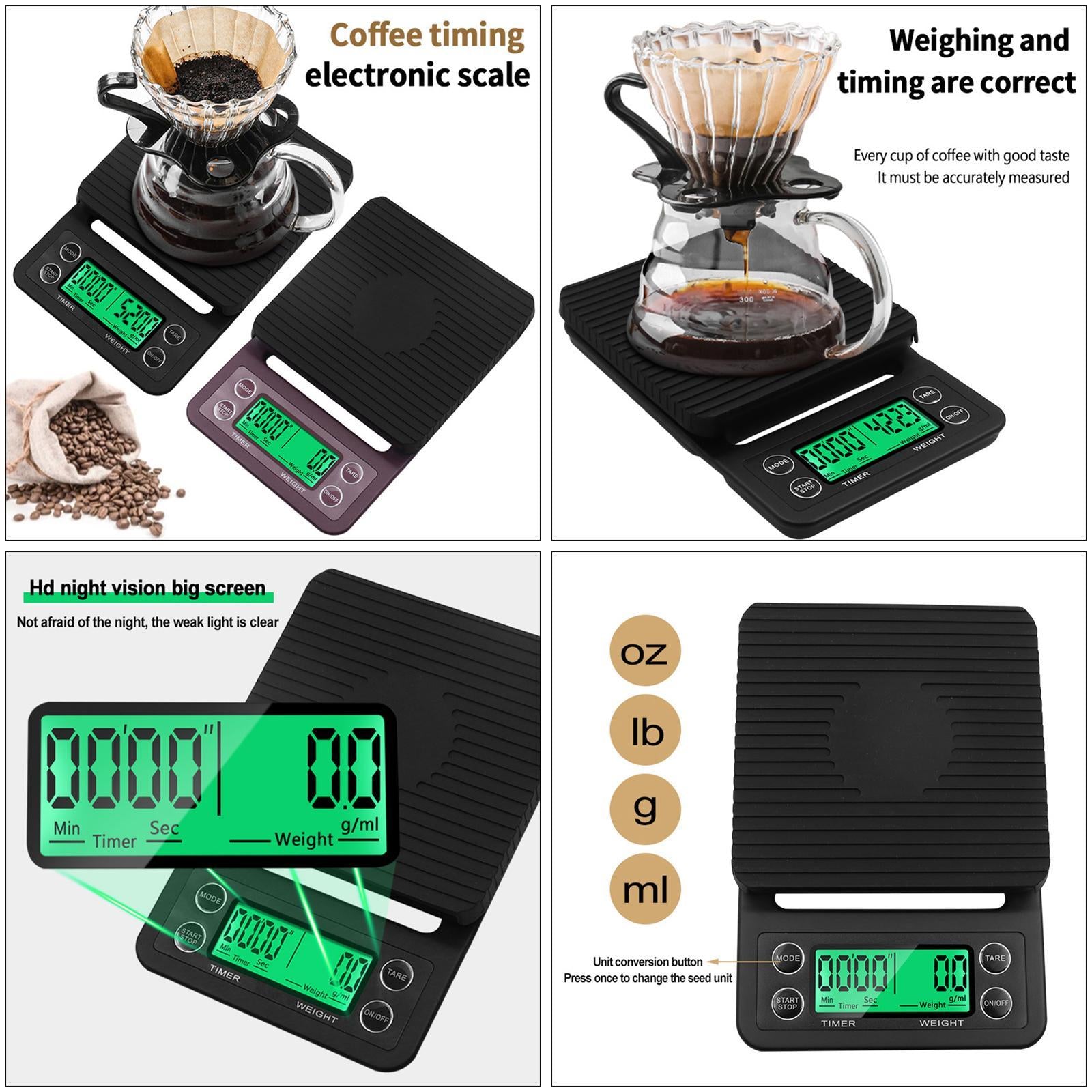 Portable Kitchen Scale Household High Precision Mini Scale Wine Red 3KG