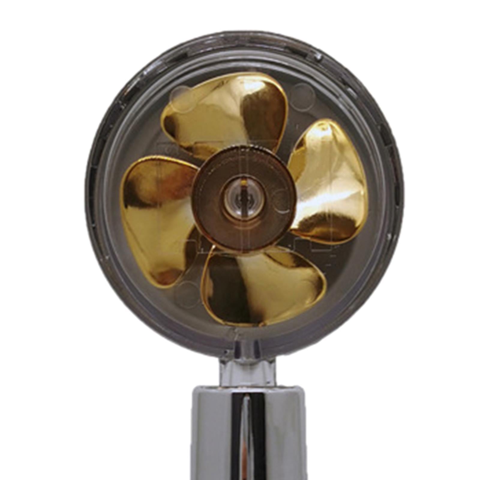 Pressurized Shower Head Rotating with Small Fan Bathroom Accs Easy Install yellow