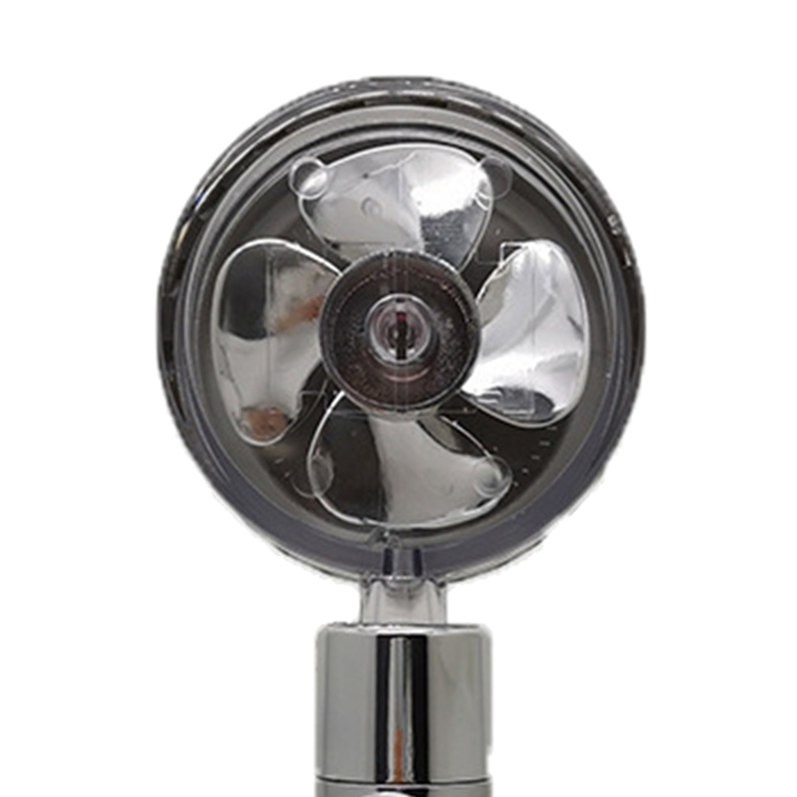 Pressurized Shower Head Rotating with Small Fan Bathroom Accs Easy Install silver
