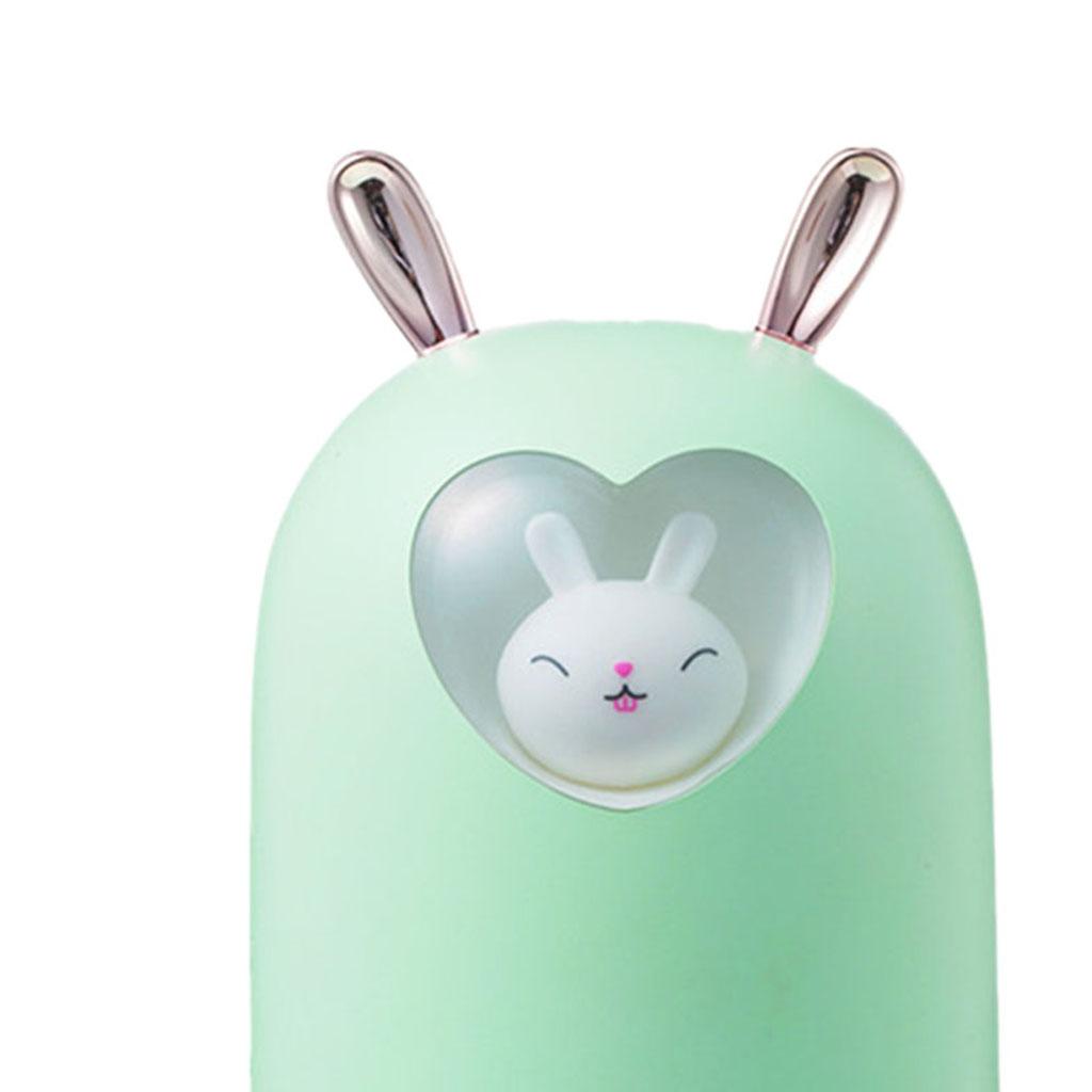 Cute Pet Air Humidifier 300ml Cool Mist Aroma Colorful LED Lamp for Office Green