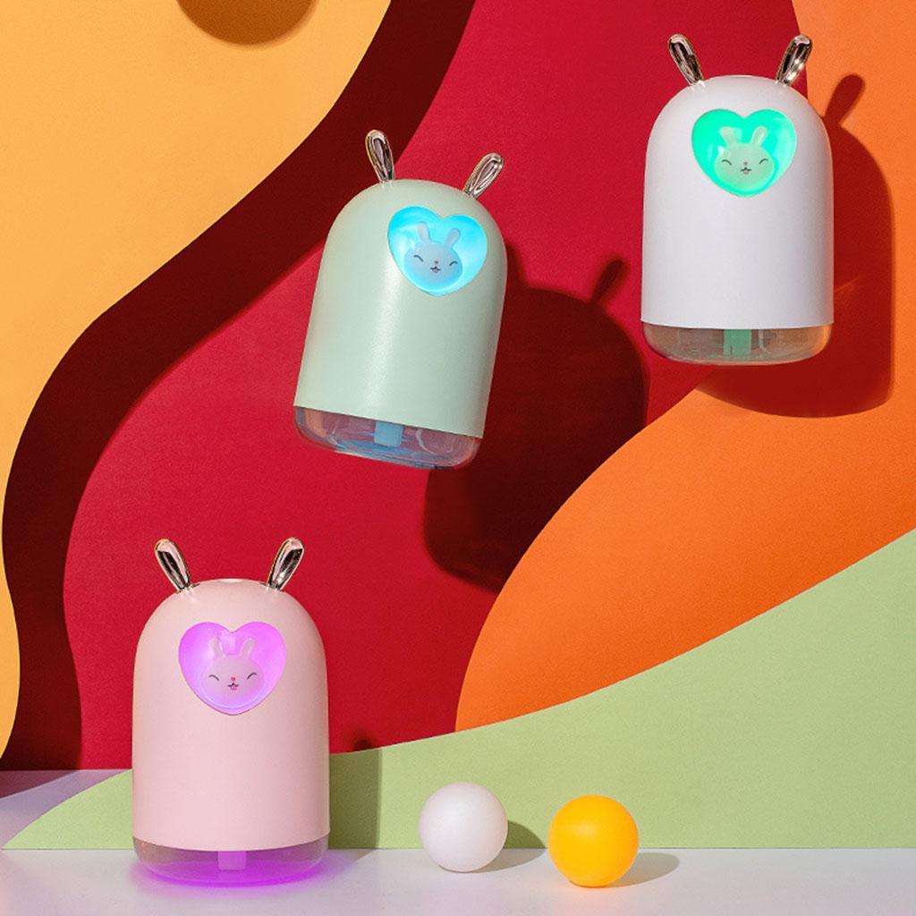 Cute Pet Air Humidifier 300ml Cool Mist Aroma Colorful LED Lamp for Office Green