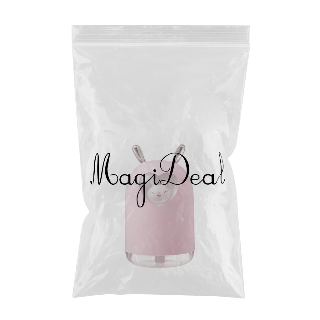 Cute Pet Air Humidifier 300ml Cool Mist Aroma Colorful LED Lamp for Office Pink