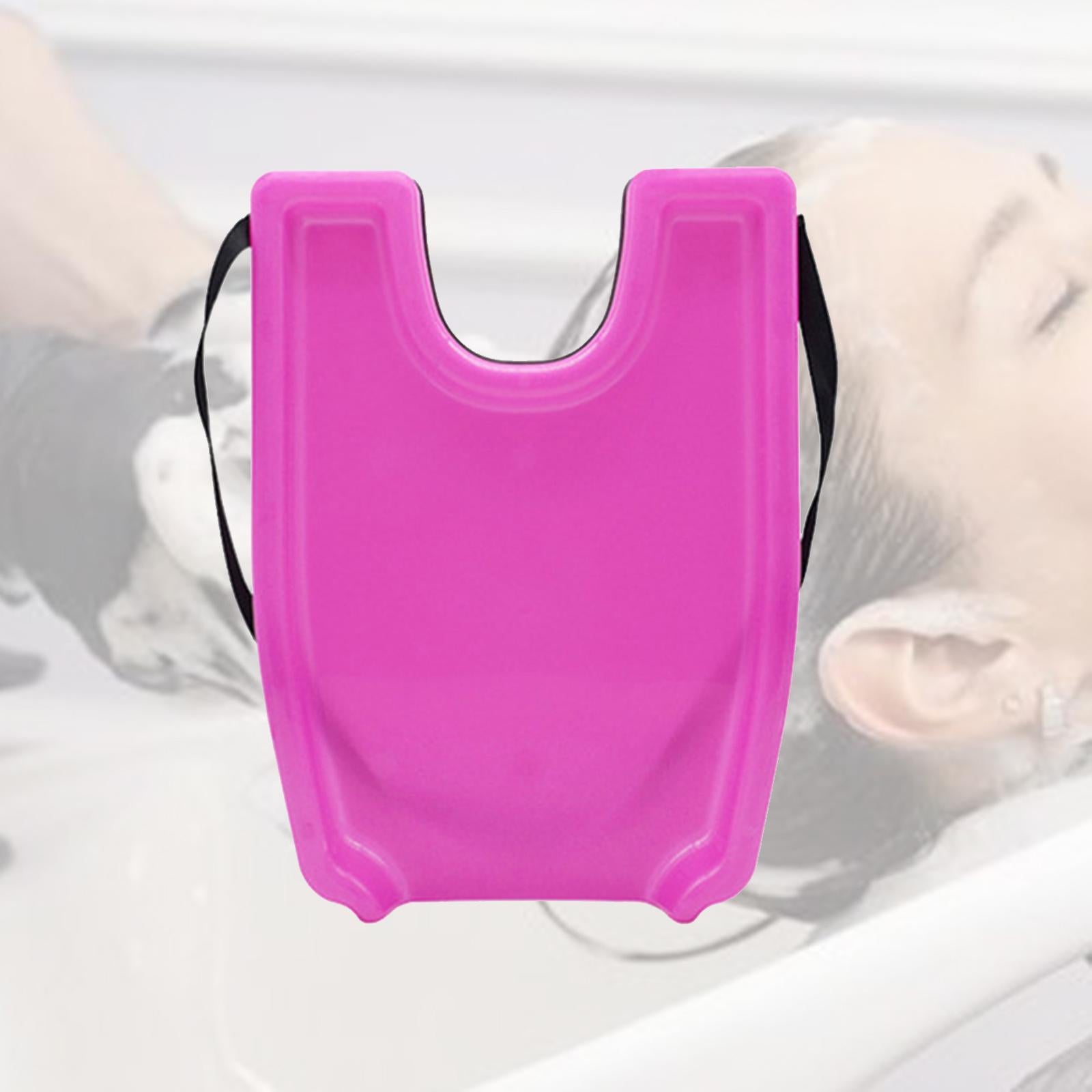 Portable Hair Shampoo Washing Tray Sink Bowl for Home for Patient Rose Red