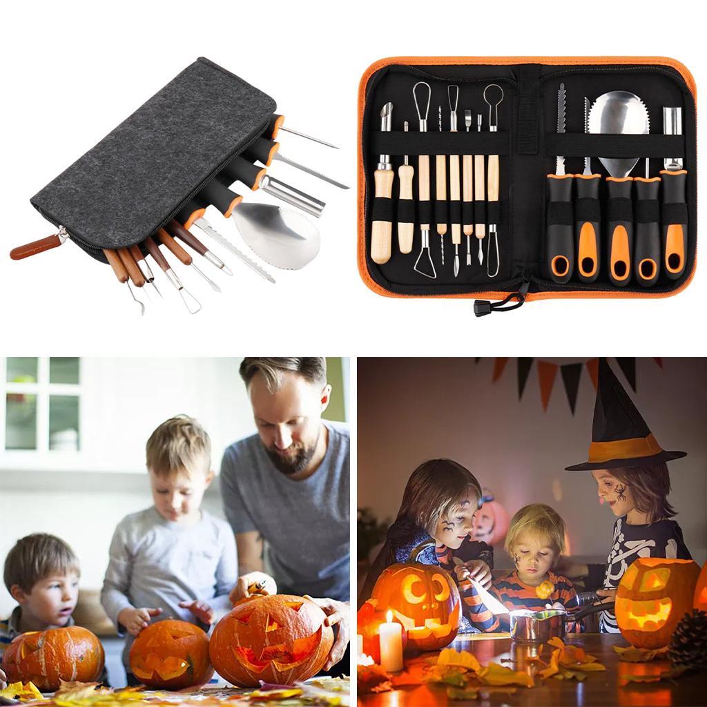 Precision Pumpkin Carving Craft Tool Set Engraving Knives 11PCS Felt Bag
