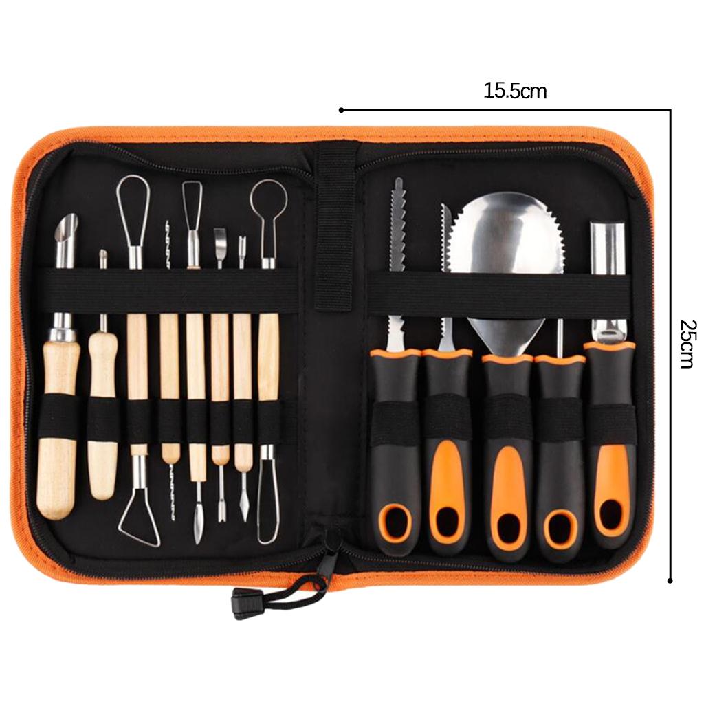 Precision Pumpkin Carving Craft Tool Set Engraving Knives 13PCS Storage Bag