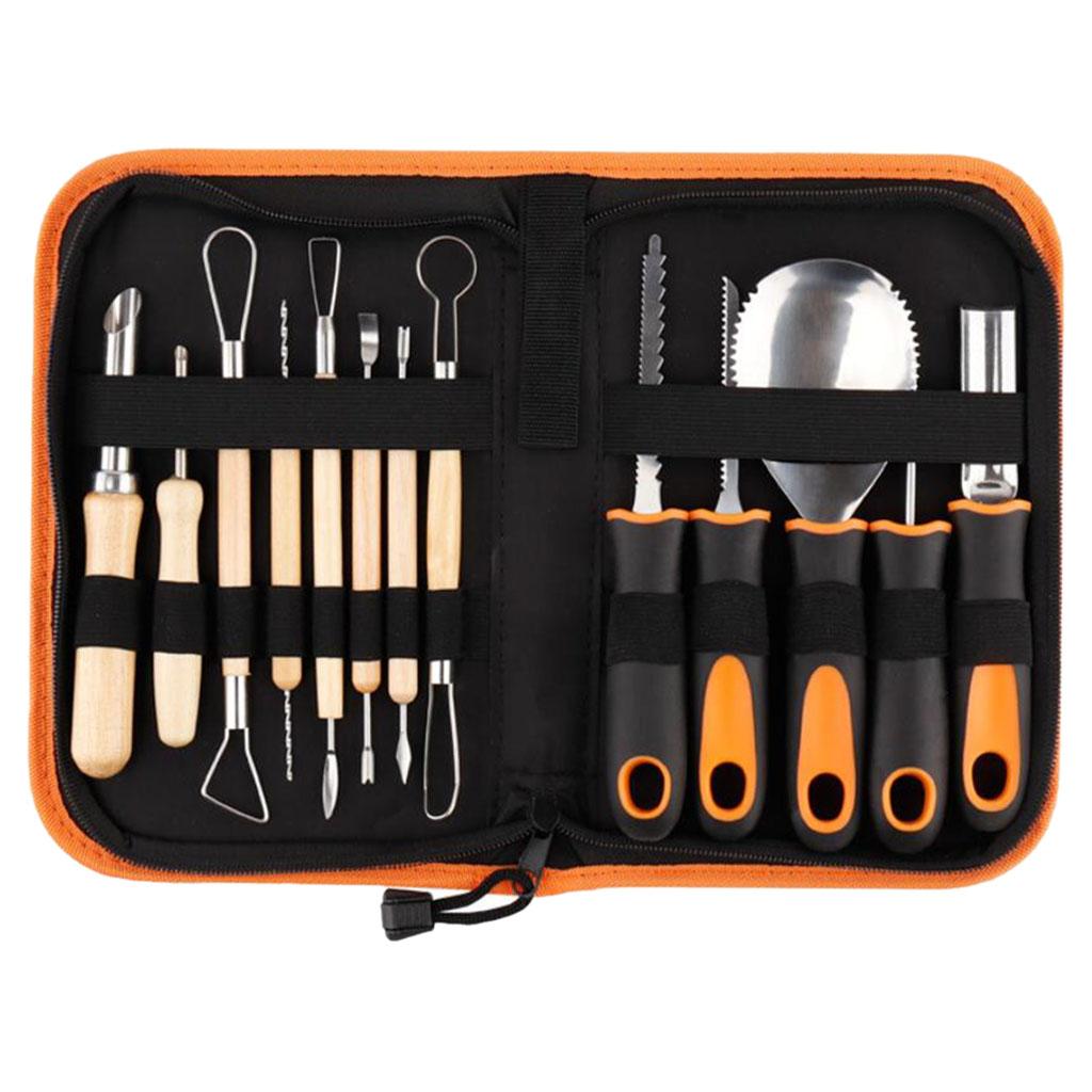 Precision Pumpkin Carving Craft Tool Set Engraving Knives 13PCS Storage Bag