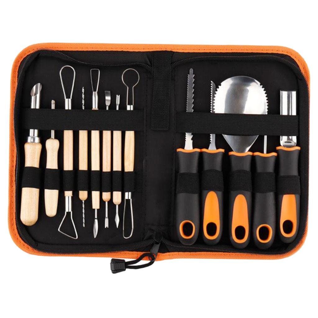 Precision Pumpkin Carving Craft Tool Set Engraving Knives 13PCS Storage Bag