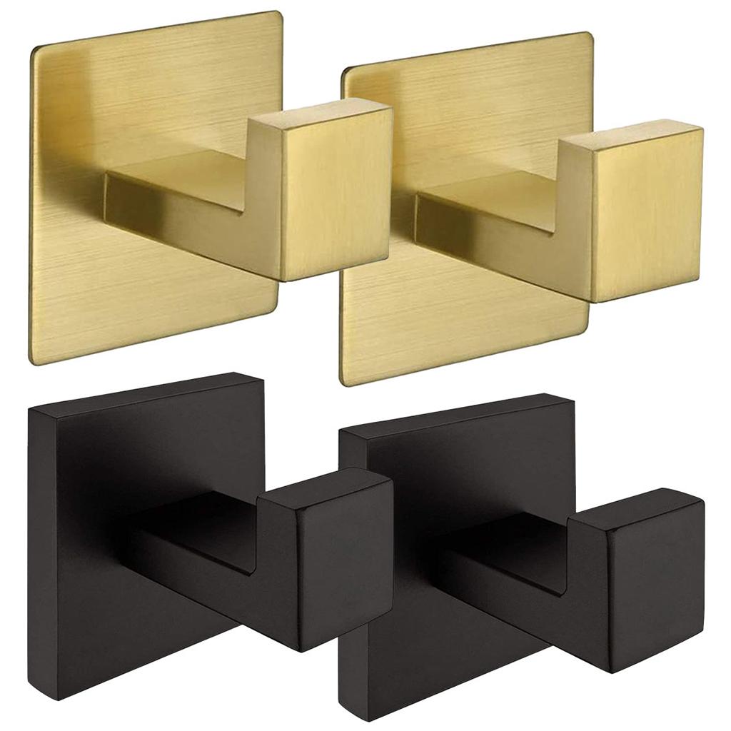 Self-Adhesive Hook Kitchen Bathroom Wall Stainless Steel Sticky Hanger Gold