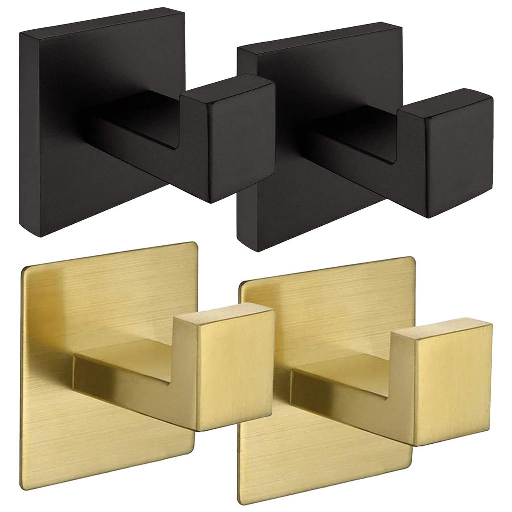 Self-Adhesive Hook Kitchen Bathroom Wall Stainless Steel Sticky Hanger Gold