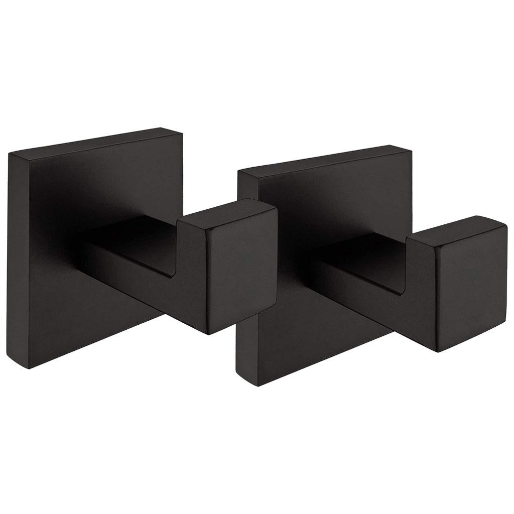 Self-Adhesive Hook Kitchen Bathroom Wall Stainless Steel Sticky Hanger Black