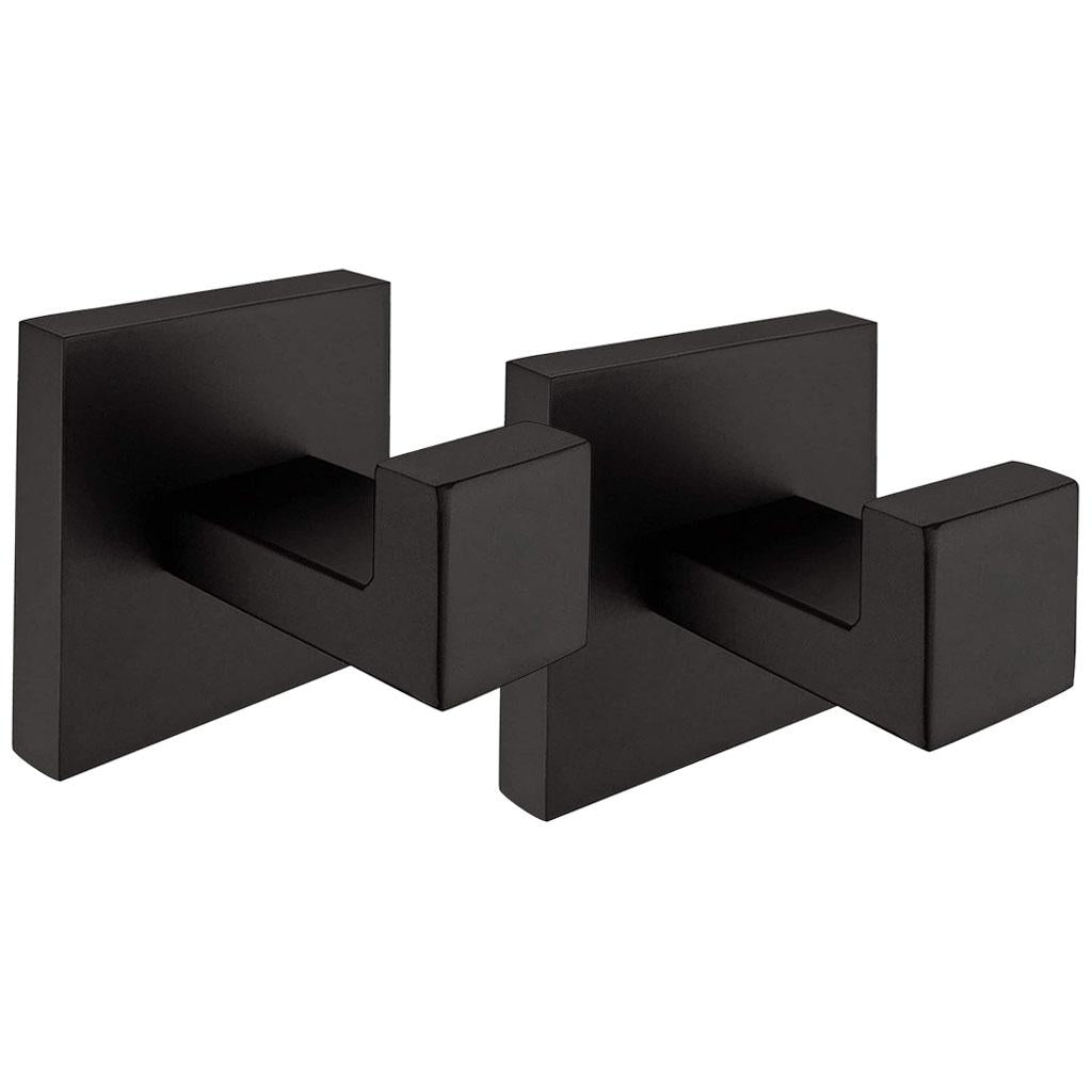 Self-Adhesive Hook Kitchen Bathroom Wall Stainless Steel Sticky Hanger Black