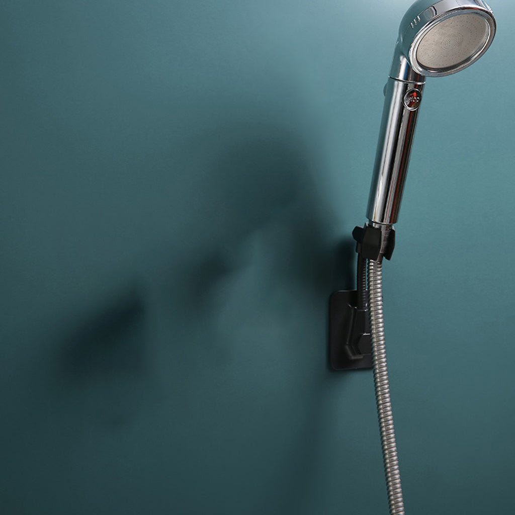 Adjustable Shower Head Holder Bathroom Wall Mount Bracket Stand  Black