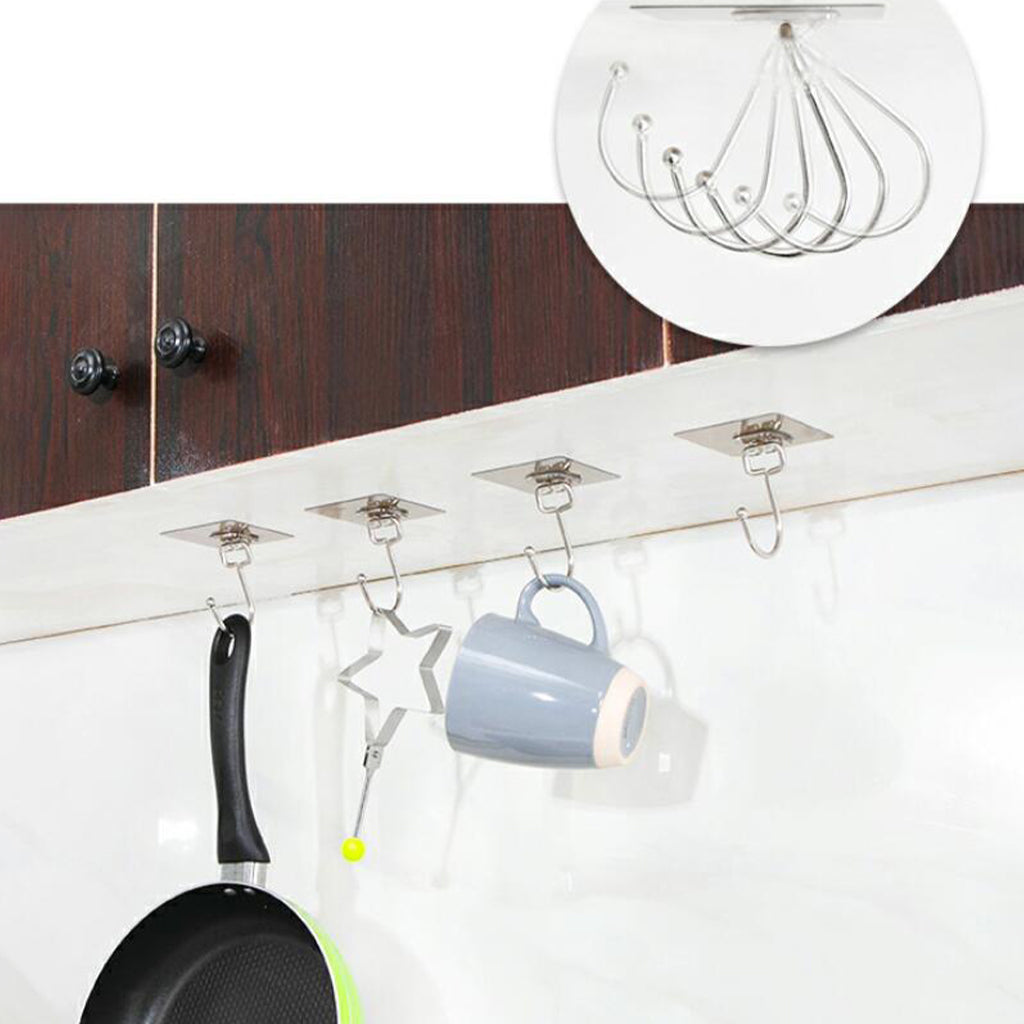 Adhesive Hangers Kitchen Transparent Reusable Sticky Suction Hooks 20PCS