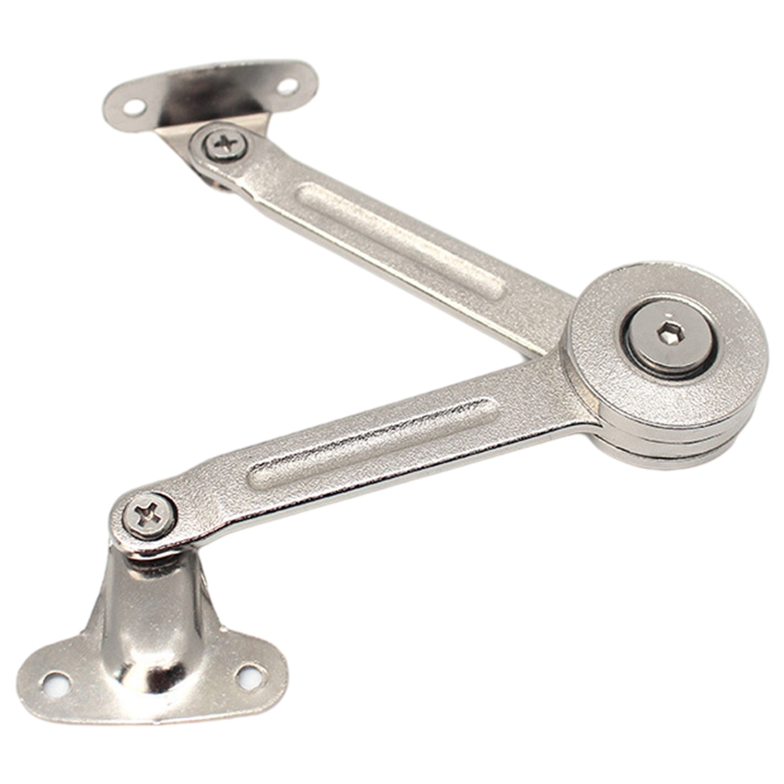 2x Cabinet Cupboard Door Lift Up Strut Lid Flap Stay Support Chrome Hinge B
