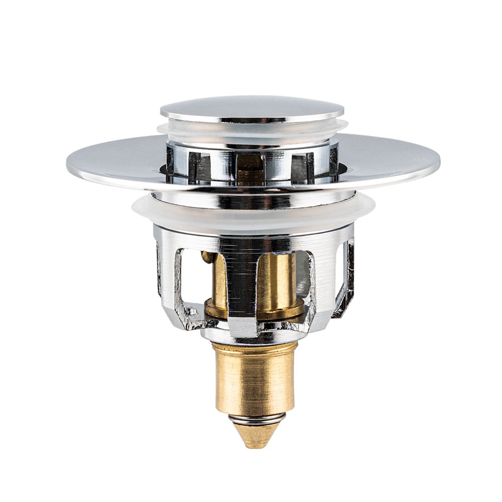 Universal Basin Drain Filter Vanity Sink Bathtub Plug Stopper with Basket Double Filter