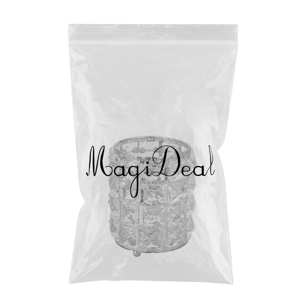 Women Crystal Makeup Storage Brush Holder Cosmetic Box  Silver