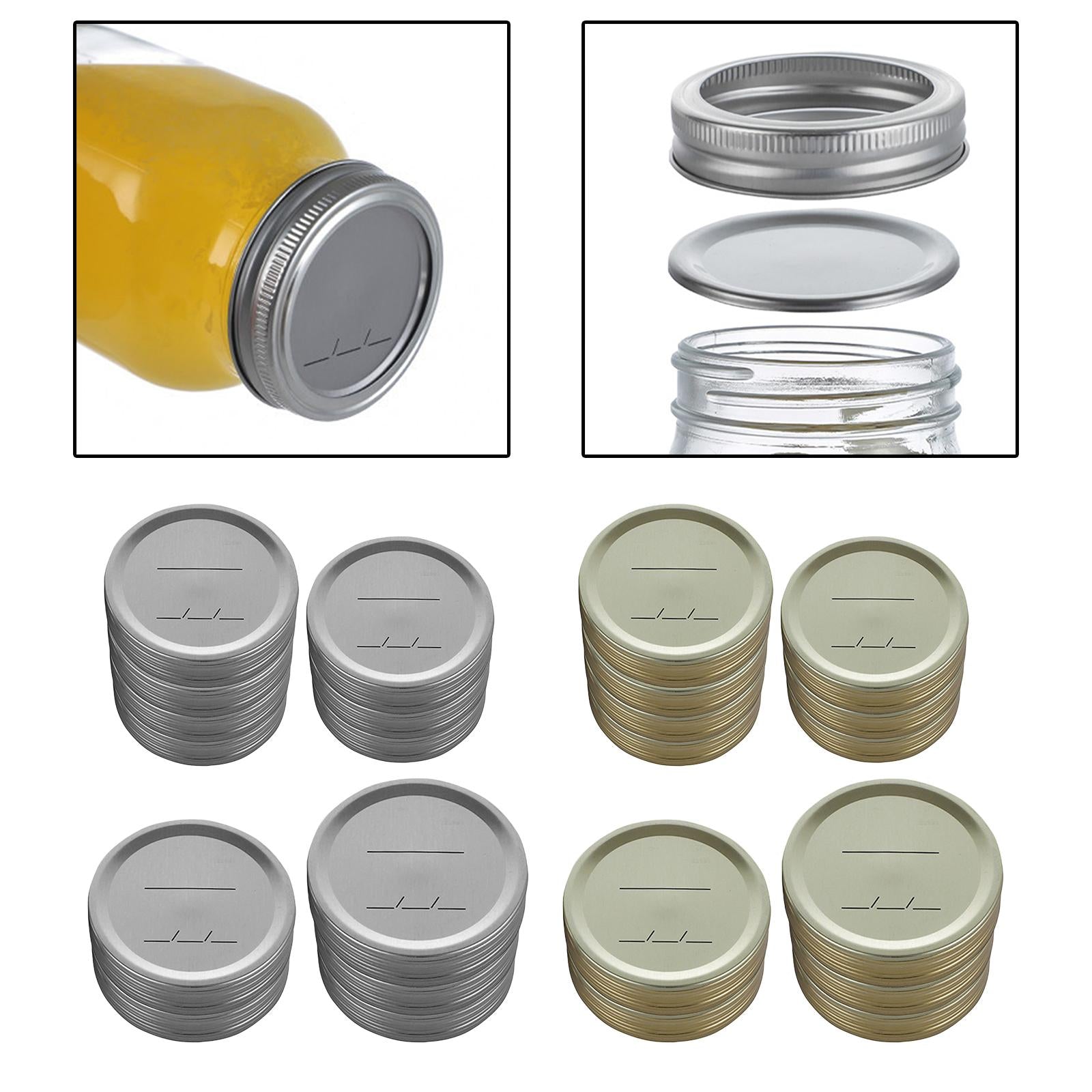 Canning Lids Canning Jar Caps Pickled Food Organizer  Golden 70mm 70pcs